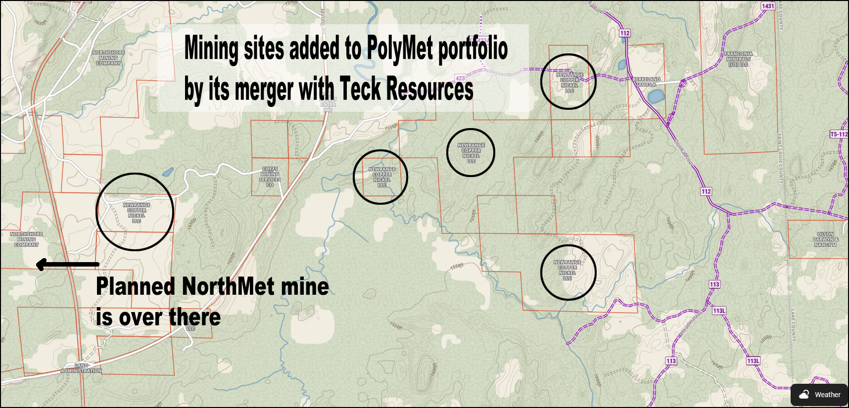 When PolyMet dissolved itself into an equal partnership between Teck Resources of Canada and Glencore of Switzerland it picked up an array of new potential sulfide mine sites